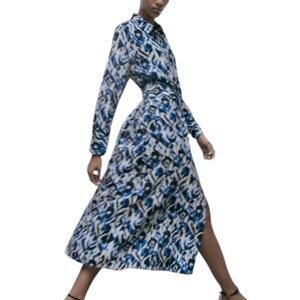 Zara  midi length belted shirt dress - L.       J20